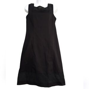 Mixt by Heidi Weisel women solid black casual dress linen vacation event resort